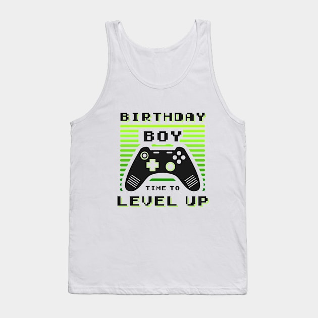 Birthday Boy Time to Level Up Video Game Birthday Gift Boy Tank Top by Medworks